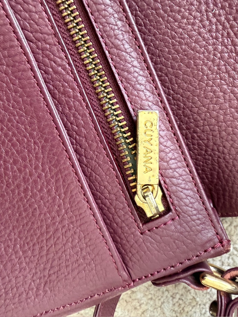 Cuyana Burgundy Leather Crossbody Bag - Picture 10 of 12